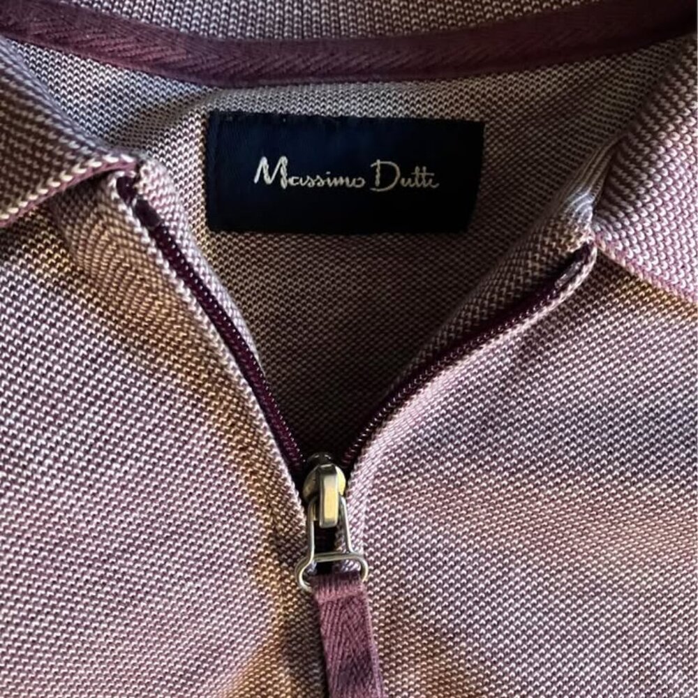 Massimo Dutti men's polo shirt medium 38, chemise pour homme. Maroon burgundy
